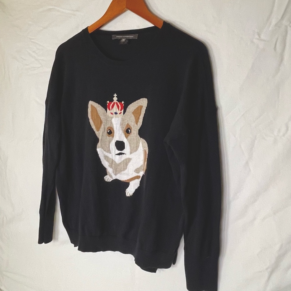 FRENCH CONNECTION navy corgi sweater